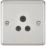 Knightsbridge  5A 1-Gang Unswitched Socket Brushed Chrome with Black Inserts