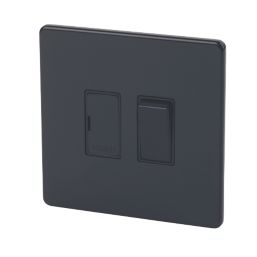 Varilight  13AX Switched Fused Spur  Jet Black with Black Inserts