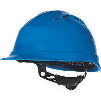 Delta Plus Quartz Up IV Vented Rotor Wheel Ratchet Safety Helmet Blue