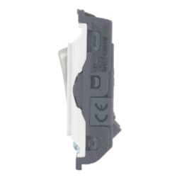 Hager Sollysta WMGS12BSW 20A Grid SP Control Switch Brushed Steel  with White Inserts