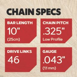 Oregon 80TXL046E 25cm Chainsaw Chain .325" x 0.043" (1.1mm)