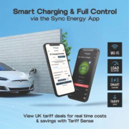 Sync Energy Link 1 Port 7.4kW  Mode 3 Type 2 Socket Surface / Recessed EV Charger (Plastic Control Box) Silver