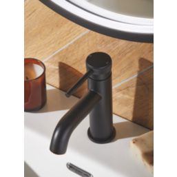 Highlife Bathrooms Dundas Matt Black 165mm Standard Lever Mono Basin Mixer Tap  With Clicker Waste