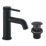 Highlife Bathrooms Dundas Matt Black 165mm Standard Lever Mono Basin Mixer Tap  With Clicker Waste