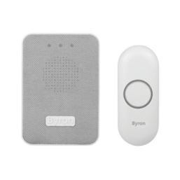 Byron DBY-22321 Battery-Powered Wireless Doorbell White/Grey