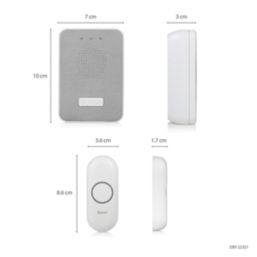 Byron DBY-22321 Battery-Powered Wireless Doorbell White/Grey