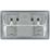 British General  13A 2-Gang SP Switched Metal Clad Passive Type A RCD Socket with White Inserts