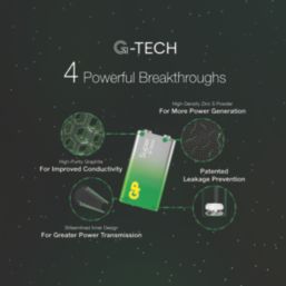 GP Batteries Super  9V Alkaline Batteries 4 Pack