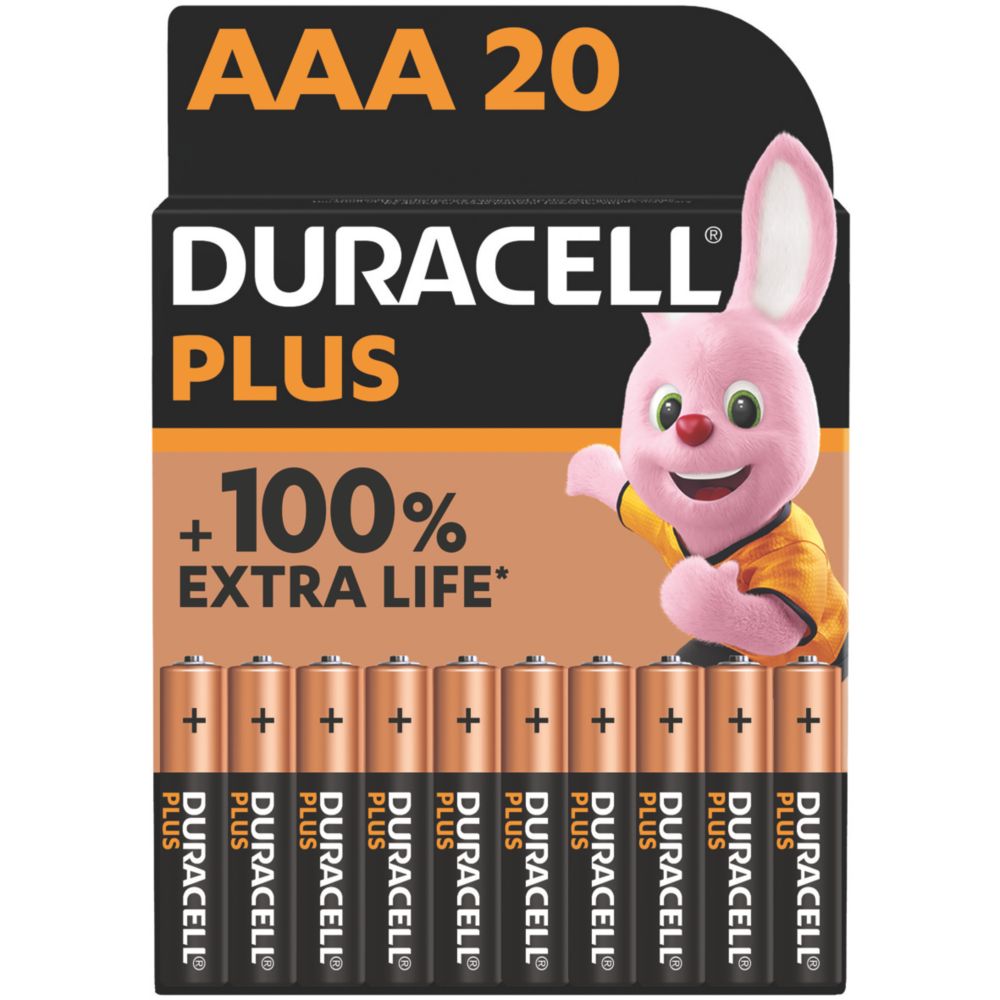 Duracell Plus AAA Alkaline Batteries 20 Pack Screwfix