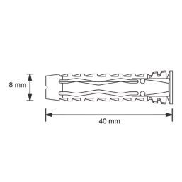 Easyfix  Wall Plugs 8mm x 40mm 100 Pack