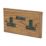Varilight  13AX 2-Gang Unswitched Socket + 2.1A 10.5W 2-Outlet Type A USB Charger Medium Oak with Black Inserts