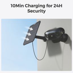 Reolink B740X Argus 4 Solar & Battery-Powered Black Wired or Wireless 4K Indoor & Outdoor Bullet Wi-Fi Security Camera