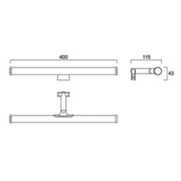 Sylvania Sylmirror 400mm LED Neutral White Flute Bathroom Mirror Light Chrome 6W 540lm