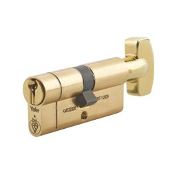 Yale Fire Rated 1 Star 6-Pin Thumbturn Euro Cylinder 35-35 (70mm) Polished Brass