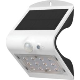 Luceco  Outdoor LED Solar-Powered Wall Light With PIR Sensor White 220lm