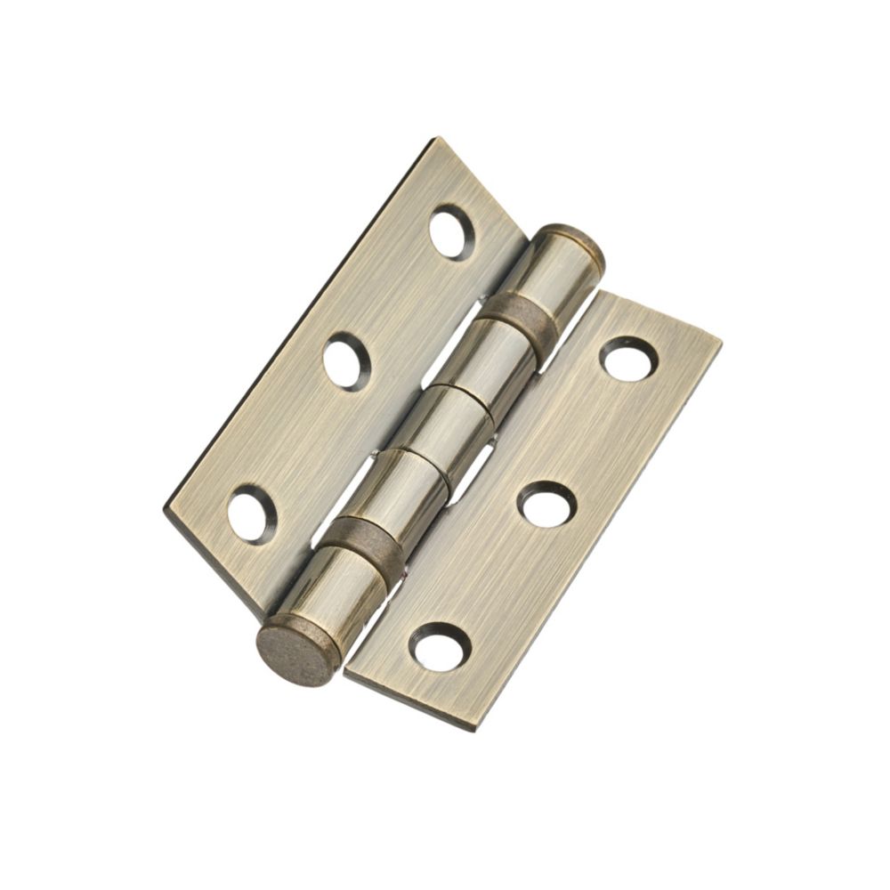 Hardware Solutions Antique Brass Ball Bearing Hinges 76mm x 50mm 2 Pack