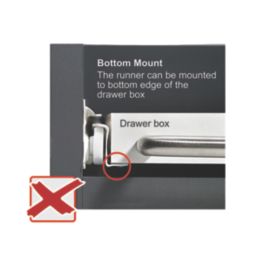 Essentials Steel Bottom Fix Self-Closing Roller Drawer Runners 450mm 2 Pack
