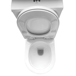Round Soft-Close Round Rimless Close-Coupled Toilet Dual-Flush 4/6Ltr