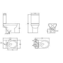 Round Soft-Close Round Rimless Close-Coupled Toilet Dual-Flush 4/6Ltr