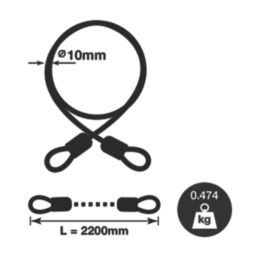 Yale Hardened Alloy Steel Standard Security Cable 2200mm x 10mm