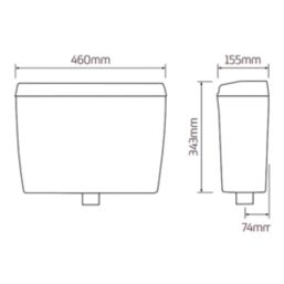 Thomas Dudley Ltd Acclaim Side-Inlet Dual-Flush Lever Cistern 9Ltr