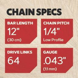 Oregon 24AP064E 30cm Chainsaw Chain 1/4" x 0.043" (1.1mm)