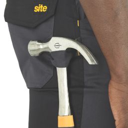 Site Allman Multi-Pocket Stretch Work Trousers Grey / Black 38" W 32" L