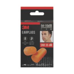 3M 1100 35dB Disposable Foam Ear Plugs 4 Pairs