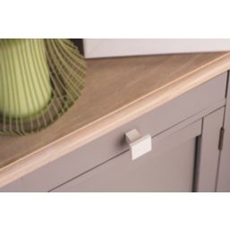 Essentials  Decorative Square Cabinet Knobs White 30mm 6 Pack