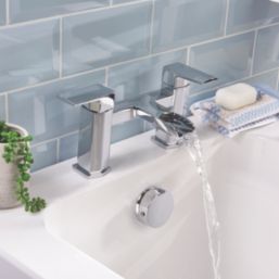 Bristan Elegance Waterfall Chrome 150mm Deck Mounted Lever 2 Tap Holes Bath Mixer Tap