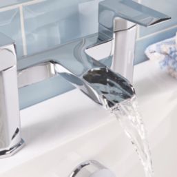 Bristan Elegance Waterfall Chrome 150mm Deck Mounted Lever 2 Tap Holes Bath Mixer Tap