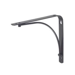 Essentials Arc  Shelf Brackets Black 230mm x 180mm 4 Pack