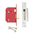 Union Fire Rated Stainless Steel BS 5-Lever Mortice Sashlock 81mm Case - 57mm Backset