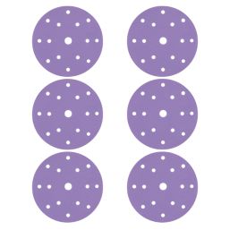 Trend  AB/150/M6 60, 120 & 240 Grit 14-Hole Punched Wood, Paint, Plastic, Filler, Plaster & Metal Random Orbital Sanding Discs 150mm 6 Pack