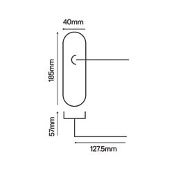 Smith & Locke Crantock Fire Rated WC Door Handles Pair Black Nickel
