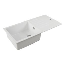 Carysil TD100L-WH 1 Bowl Granite Composite Kitchen Sink White Reversible 1000mm x 500mm