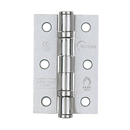 Eclipse  Satin Chrome Grade 7 Fire Rated Ball Bearing Hinges 76mm x 51mm 2 Pack