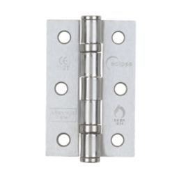 Eclipse  Satin Chrome Grade 7 Fire Rated Ball Bearing Hinges 76mm x 51mm 2 Pack