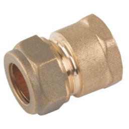 Midbrass  Brass Compression Adapting Female Iron Coupler 1/2" x 1/2"