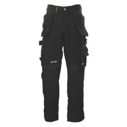 Scruffs Pro Flex Plus Holster Work Trousers Black 34" W 32" L