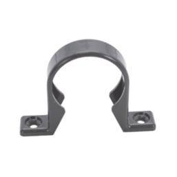 FloPlast Solvent Weld Pipe Clips Anthracite Grey 40mm 20 Pack