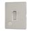 Contactum Lyric 20A 1-Gang DP Control Switch & Flex Outlet Brushed Steel  with White Inserts
