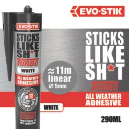 Evo-Stik Sticks Like Sh*t Turbo Solvent-Free Grab Adhesive White 290ml