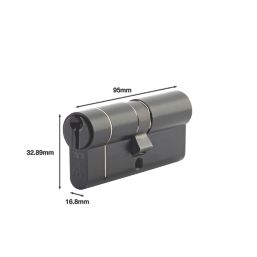 Yale Fire Rated 1 Star 6-Pin Euro Cylinder 45-50 (95mm) Matt Black
