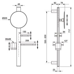 Ideal Standard Alu+ Mirror with Beauty Bar Rose 311mm x 160mm x 717mm