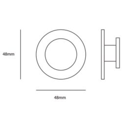 Eclipse Self-Adhesive Circular Coat Hook Satin Stainless Steel 48mm