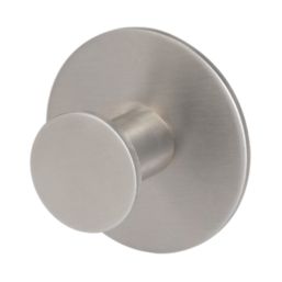Eclipse Self-Adhesive Circular Coat Hook Satin Stainless Steel 48mm