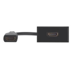 Contactum Media Single Modular HDMI Outlet Black with Colour-Matched Inserts