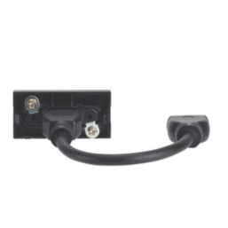 Contactum Media Single Modular HDMI Outlet Black with Colour-Matched Inserts
