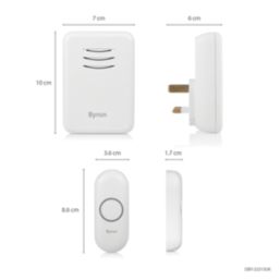 Byron DBY-22313UK Plug-In Wireless Doorbell Kit White 2 Piece Set
